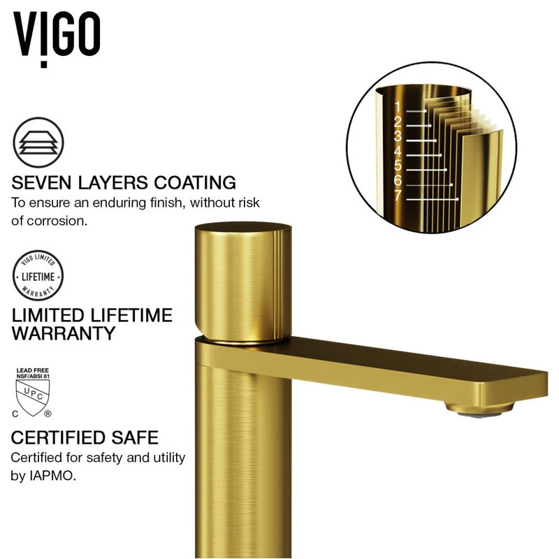 VIGO Gotham Single-Handle Single Hole Bathroom Vessel Sink Faucet 9 VIGO Gotham Single-Handle Single Hole Bathroom Vessel Sink Faucet - Image 9