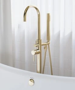 Swiss Madison Ivy Freestanding Bathtub Faucet, Brushed Gold