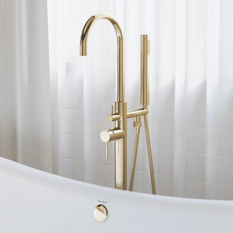 Swiss Madison Ivy Freestanding Bathtub Faucet, Brushed Gold 1 Swiss Madison Ivy Freestanding Bathtub Faucet, Brushed Gold