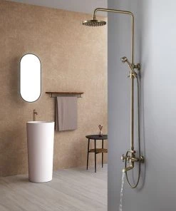 HOMARY Antique Brass Rainfall Exposed Shower System With Tub Spout & Handheld -Moen-shop ac6194d9028356c5 4869 w800 h800 b0 p0