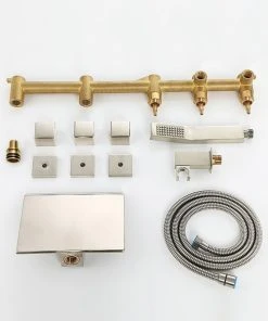 HOMARY Moda Waterfall Wall Mounted Tub Filler Faucet With Hand Shower Brushed Nickel -Moen-shop ac918ffe0040abb2 2433 w800 h800 b0 p0