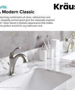 Kraus USA, Inc. Arlo Single Handle 1-Hole Bathroom Basin Faucet, Lift Rod Drain, SFS Steel 17 Kraus USA, Inc. Arlo Single Handle 1-Hole Bathroom Basin Faucet, Lift Rod Drain, SFS Steel -Moen-shop acc1edcf00e5e73b 3102 w800 h800 b0 p0