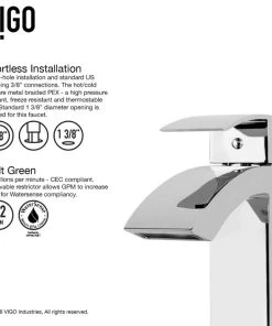 VIGO Satro Single Lever Single Hole Bathroom Sink Faucet, Chrome -Moen-shop ad111ee60f59df71 8395 w800 h800 b1 p0