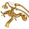 Kingston Brass KS286 Essex Wall Mounted Clawfoot Tub Filler - Satin Brass