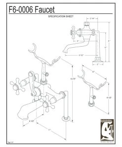 Water Creation Vintage 7" Spread Deck Mount Tub Faucet W/6" Risers & Handshower, Lever Handles -Moen-shop ad91afbe073242b5 9811 w800 h800 b1 p0