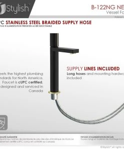 STYLISH Single Handle Bathroom Vessel Sink Faucet, Matte Black And Brushed Gold -Moen-shop ae515502011bbfec 9980 w800 h800 b0 p0