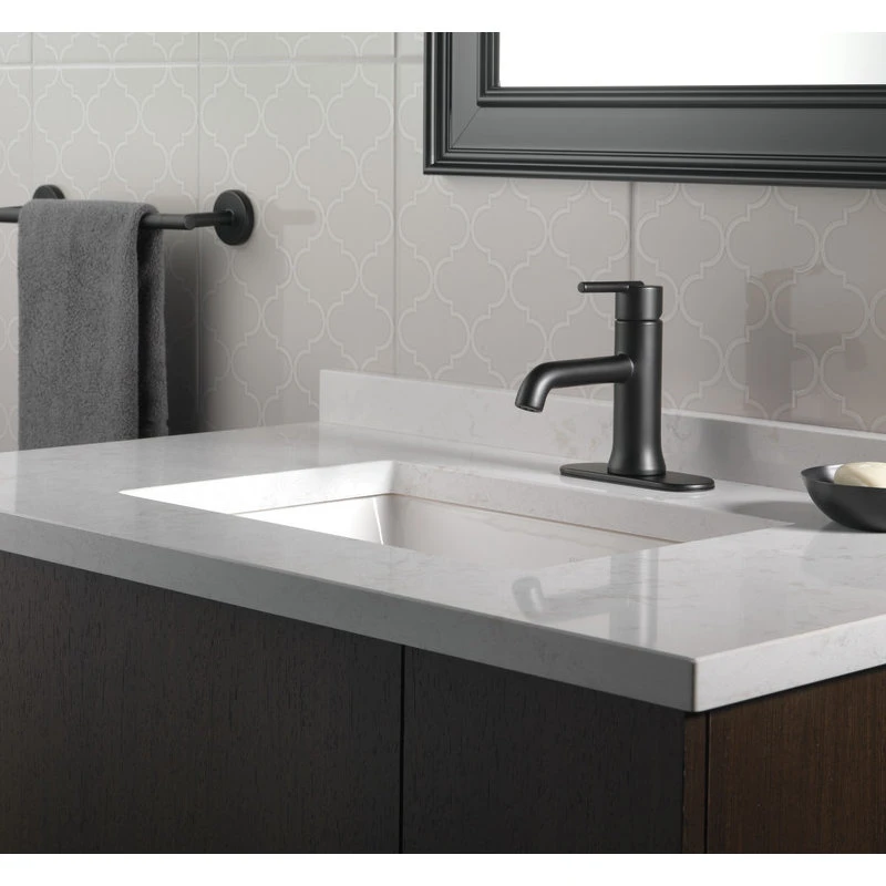 Delta Faucet Delta Trinsic Single Handle Bathroom Faucet, Matte Black, 559LF-BLLPU 4 Delta Faucet Delta Trinsic Single Handle Bathroom Faucet, Matte Black, 559LF-BLLPU - Image 4