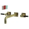 Kingston Brass KS6023DKL Wall Mount Tub Faucet, Antique Brass
