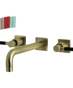 Kingston Brass KS6023DKL Wall Mount Tub Faucet, Antique Brass
