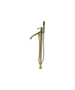 Kingston Brass Freestanding Tub Faucet With Hand Shower, Polished Brass