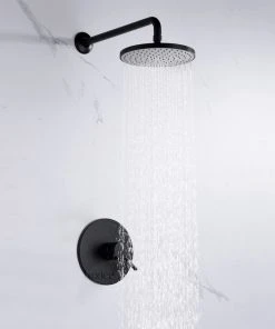 Luxier SS-B01-T Rainfall Shower Faucet Set, Matte Black -Moen-shop b031d70b0169eb15 5595 w800 h800 b0 p0