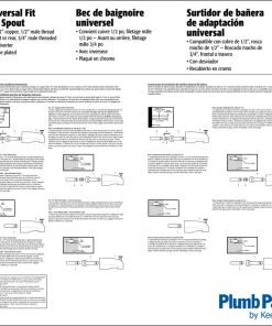Keeney Holdings LLC Keeney PP825-35 Universal Bathtub Spout With Front Diverter, Polished Chrome -Moen-shop b111fb3901fa9e67 4545 w800 h800 b0 p0