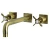 Kingston Brass KS6023BEX Wall Mount Tub Faucet, Antique Brass