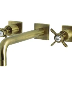 Kingston Brass KS6023BEX Wall Mount Tub Faucet, Antique Brass