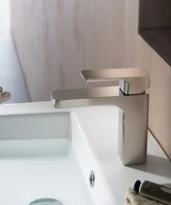 Blossom Kitchen & Bath Supply Blossom Brass Square Single Handle Bathroom Vanity Sink Faucet, Brushed Nickel -Moen-shop b48149440e470677 4451 w800 h800 b0 p0