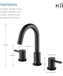 Kibi USA Circular Widespread Sink Faucet With Pop Up Drain, Matte Black 18 Kibi USA Circular Widespread Sink Faucet With Pop Up Drain, Matte Black -Moen-shop b4c11e7e0fa18254 5960 w800 h800 b1 p0