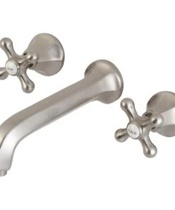 Kingston Brass KS4028AX 2-Handle Wall Mount Tub Faucet, Brushed Nickel