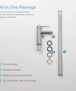 Kibi USA Circular X Brass Single Hole Bathroom Faucet KBF1010, Brush Nickel, With Drain -Moen-shop b601d81b0f1c5322 4296 w800 h800 b0 p0