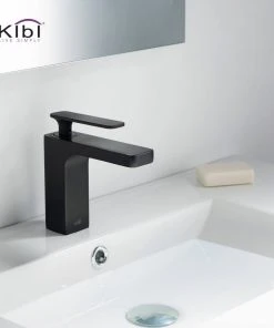 Kibi USA Infinity Single Handle Bathroom Faucet KBF1006, Matte Black, W/ Drain -Moen-shop b651cfa30f1b54dc 6602 w800 h800 b0 p0