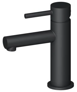 Blossom Kitchen & Bath Supply Blossom Brass Round Single Handle Bathroom Vanity Sink Faucet, Matte Black