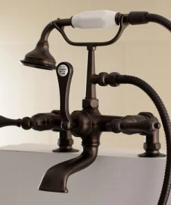 Kingston Brass Aqua Vintage 7" Tub Faucet With Hand Shower, Oil Rubbed Bronze -Moen-shop b71193fc0b526ff6 1891 w800 h800 b0 p0