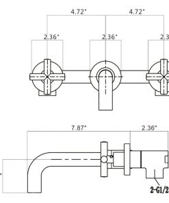 Maxwell Bathroom & Kitchen Inc Two Handle Wall Mount Bathroom Sink Faucet With Rough-in Valve, Matte Black -Moen-shop b741b3a30312c092 3604 w800 h800 b1 p0