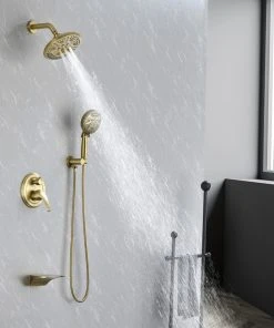 UKISHIRO 6-Spray Patterns, 1.8 GPM 8" Tub Wall Mount Dual Shower Heads, Brushed Gold 16 UKISHIRO 6-Spray Patterns, 1.8 GPM 8" Tub Wall Mount Dual Shower Heads, Brushed Gold -Moen-shop b791ec6202fa0110 1579 w800 h800 b0 p0