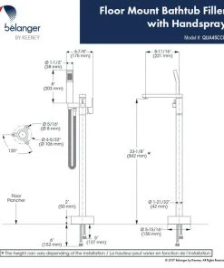 Keeney Holdings LLC Belanger QUA45 Single Handle Freestanding Tub Filler, Polished Chrome 12 Keeney Holdings LLC Belanger QUA45 Single Handle Freestanding Tub Filler, Polished Chrome -Moen-shop ba5123690c42068e 3116 w800 h800 b1 p0