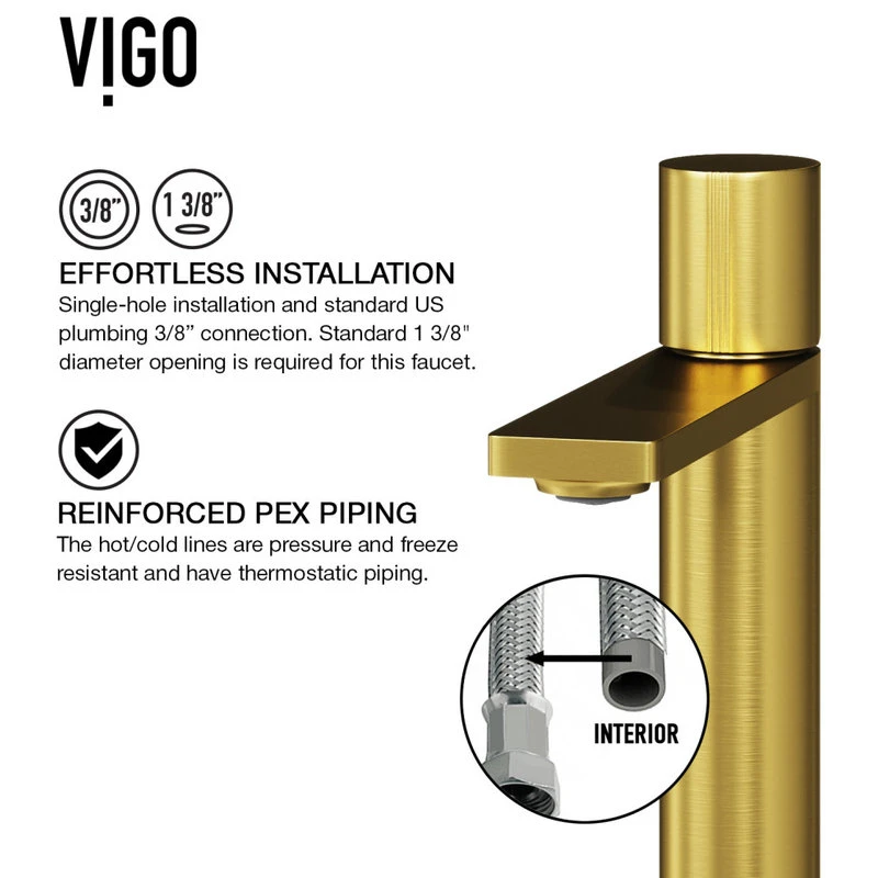 VIGO Gotham Single-Handle Single Hole Bathroom Vessel Sink Faucet 11 VIGO Gotham Single-Handle Single Hole Bathroom Vessel Sink Faucet - Image 11