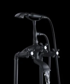 Anzzi Tugela 3-Handle Claw Foot Tub Faucet With Hand Shower, Matte Black -Moen-shop bae1c72700999f87 4258 w800 h800 b0 p0