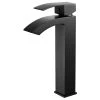 Vinnova Noya Single Hole Lever Bathroom Faucet, Matte Black, High Handle