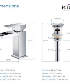 Kibi USA Waterfall Single Handle Bathroom Faucet KBF1004, Chrome, W/ Drain -Moen-shop bbe1eea701ba2f8c 1730 w800 h800 b1 p0