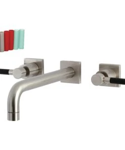 Kingston Brass KS6028DKL Wall Mount Tub Faucet, Brushed Nickel