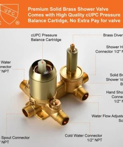 UKISHIRO 6-Spray Patterns, 1.8 GPM 8" Tub Wall Mount Dual Shower Heads, Brushed Gold 19 UKISHIRO 6-Spray Patterns, 1.8 GPM 8" Tub Wall Mount Dual Shower Heads, Brushed Gold -Moen-shop bf7173f202fa0113 1579 w800 h800 b0 p0