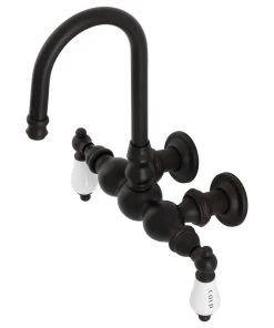 Kingston Brass CA3T5 3-3/8" Wall Mount Clawfoot Tub Faucet, Oil Rubbed Bronze