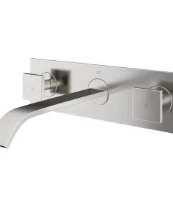 VIGO Titus Dual Lever Wall Mount Bathroom Faucet, Brushed Nickel