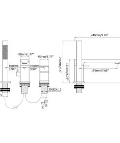 HOMARY Brushed Gold Deck-Mount Roman Bathtub Filler Faucet, Handshower Solid Brass -Moen-shop c201f736021de1ca 7992 w800 h800 b1 p0