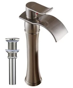 BathSelect Alava Single Handle Bathroom Sink Faucet With Drain