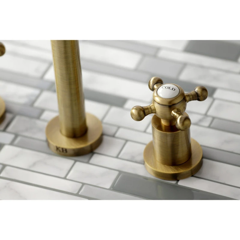 Kingston Brass KS8023BX Two-Handle Wall Mount Tub Faucet, Antique Brass 2 Kingston Brass KS8023BX Two-Handle Wall Mount Tub Faucet, Antique Brass - Image 2