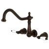 Kingston Brass KS1025PL Wall Mount Roman Tub Faucet, Oil Rubbed Bronze