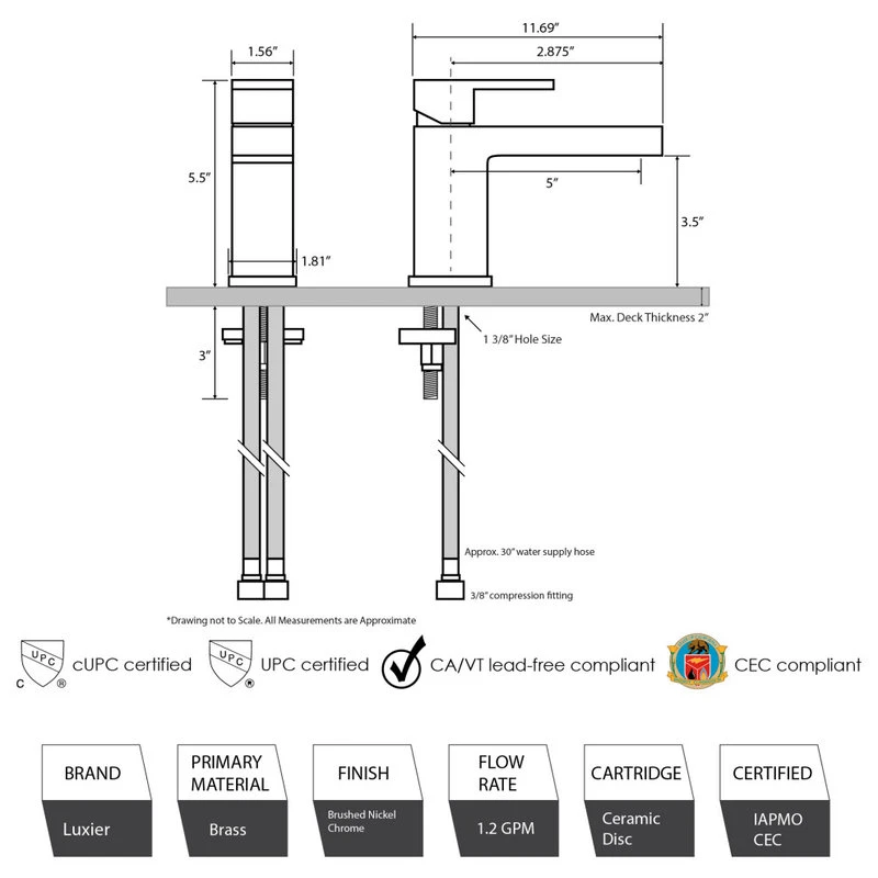 Luxier BSH05-S Single-Handle Bathroom Faucet With Drain, Matte Black 8 Luxier BSH05-S Single-Handle Bathroom Faucet With Drain, Matte Black - Image 8