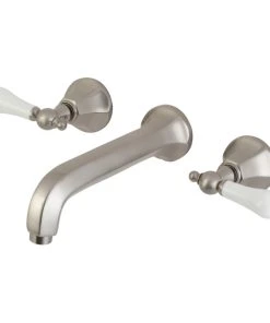 Kingston Brass KS4028PL 2-Handle Wall Mount Tub Faucet, Brushed Nickel