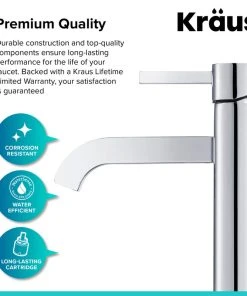 Kraus USA, Inc. Ramus Single Handle 1-Hole Vessel Bathroom Faucet, Chrome 20 Kraus USA, Inc. Ramus Single Handle 1-Hole Vessel Bathroom Faucet, Chrome -Moen-shop c551d1d900e5e6f1 3156 w800 h800 b0 p0
