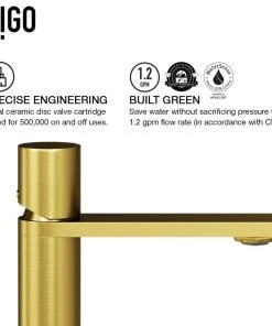VIGO Halsey Single Hole Bathroom Faucet, Matte Gold 20 VIGO Halsey Single Hole Bathroom Faucet, Matte Gold -Moen-shop c5a14eff0f60a707 3021 w800 h800 b1 p0