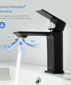 Kibi USA KIBI Mirage Single Handle Bathroom Faucet, Matte Black, With Drain 21 Kibi USA KIBI Mirage Single Handle Bathroom Faucet, Matte Black, With Drain -Moen-shop c6c131af0f1b4e38 3449 w800 h800 b0 p0