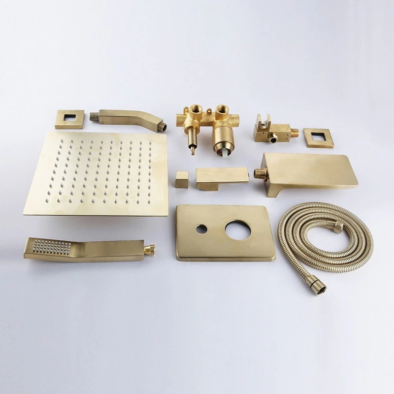 HOMARY Wall Mount 10" Rainshower Hand Shower And Tub Spout Shower System, Brushed Gold 8 HOMARY Wall Mount 10" Rainshower Hand Shower And Tub Spout Shower System, Brushed Gold - Image 8