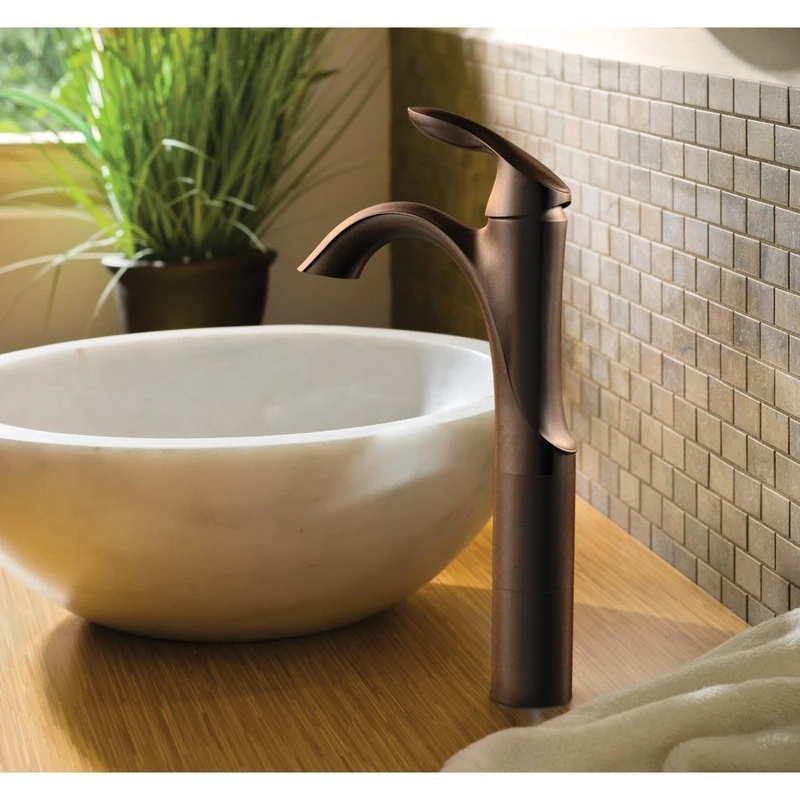 Moen Eva 1-Handle High Arc Bathroom Faucet, Oil Rubbed Bronze 3 Moen Eva 1-Handle High Arc Bathroom Faucet, Oil Rubbed Bronze - Image 3