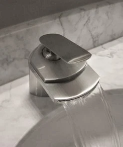 Novatto Wave Single Lever Waterfall Bathroom Faucet, Brushed Nickel -Moen-shop ca6118da0ec5354b 6536 w800 h800 b0 p0