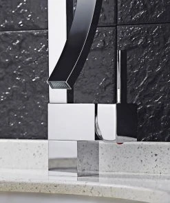 HOMARY Modern Design Single Lever Handle 1-Hole Bathroom Sink Faucet With Waterfall, Ch 10 HOMARY Modern Design Single Lever Handle 1-Hole Bathroom Sink Faucet With Waterfall, Ch -Moen-shop cb415ebb0f4606b4 5565 w800 h800 b0 p0