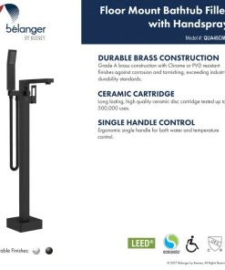 Keeney Holdings LLC Belanger QUA45 Single Handle Freestanding Tub Filler, Matte Black -Moen-shop cba115490d51dec9 1385 w800 h800 b1 p0